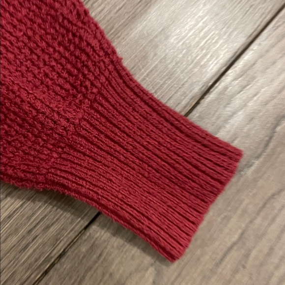 Aerie Maroon Red Funnel Neck Sweater with Button up - Picture 6 of 7